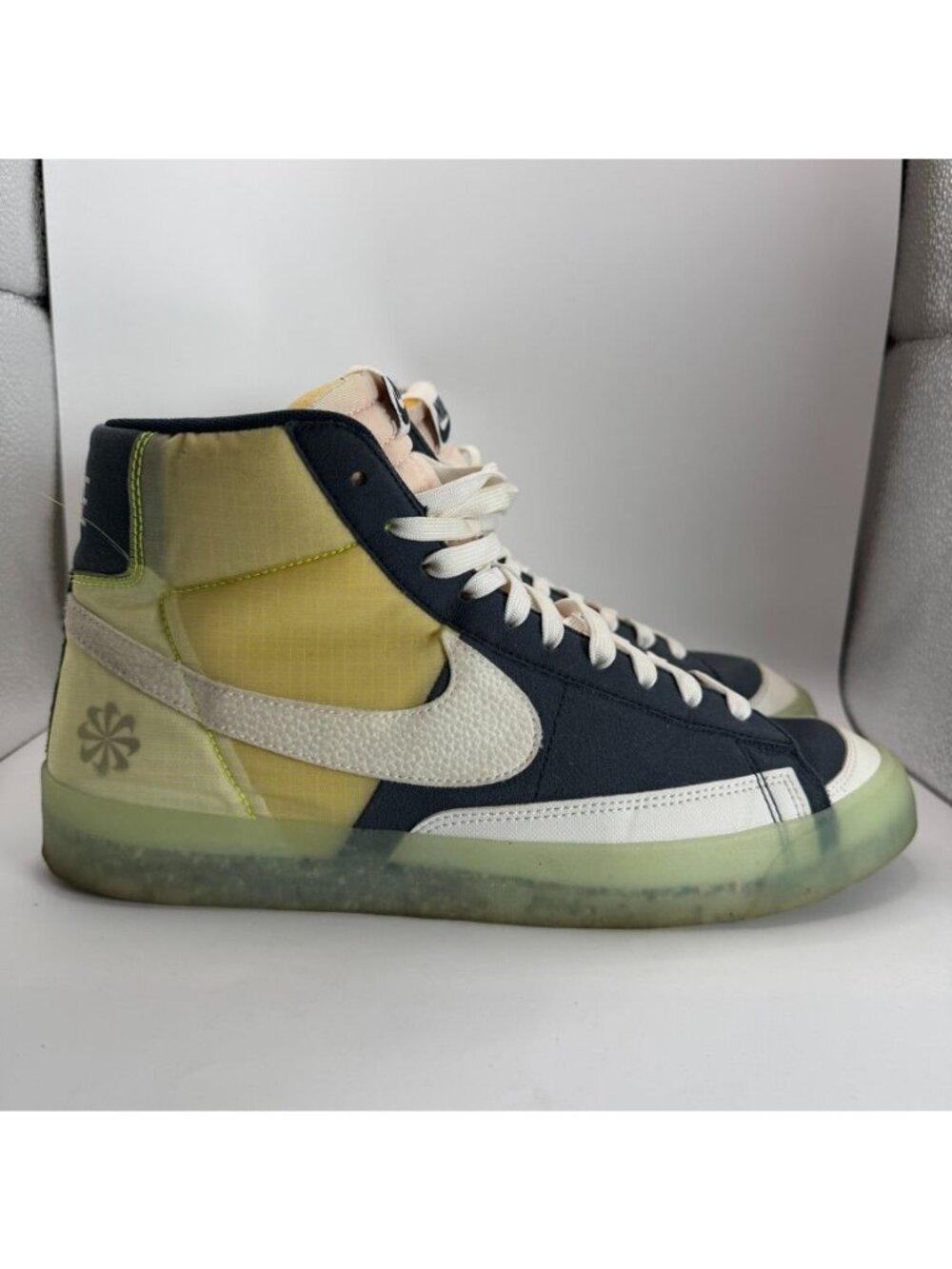 Nike Blazer Mid 77 SE Sneakers Yellow/Blue Size 9.5 Mens Sustainable Design